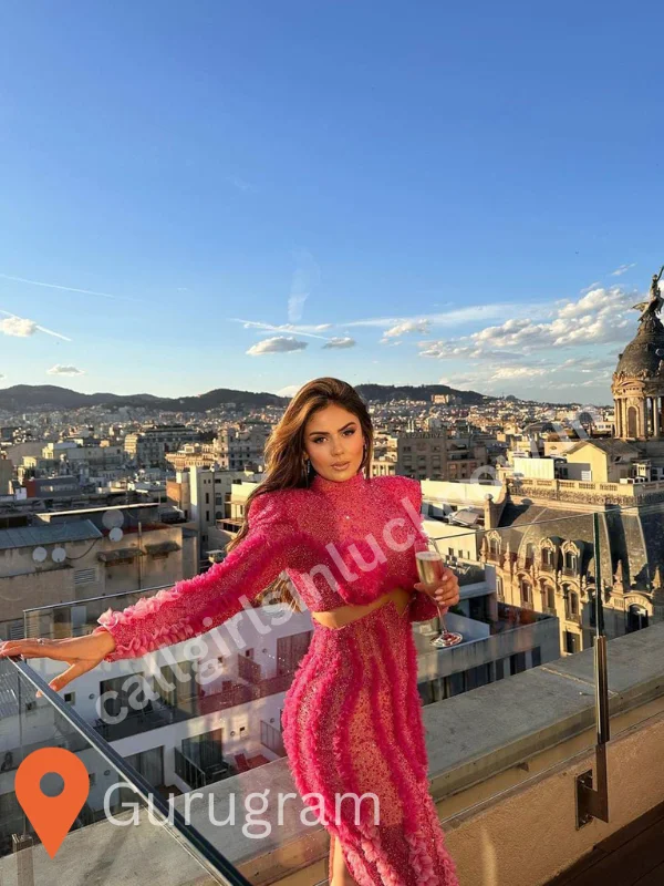 model escort in Gurgaon in terrace of a top-notch hotel in gurugram